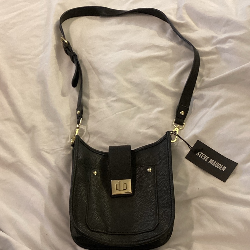 Steve Madden Sleek Black Crossbody Bag